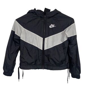 Nike Black Athletic Windbreaker Jacket